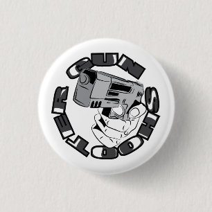 Bóton Redondo 2.54cm Ilustração do atirador de arma