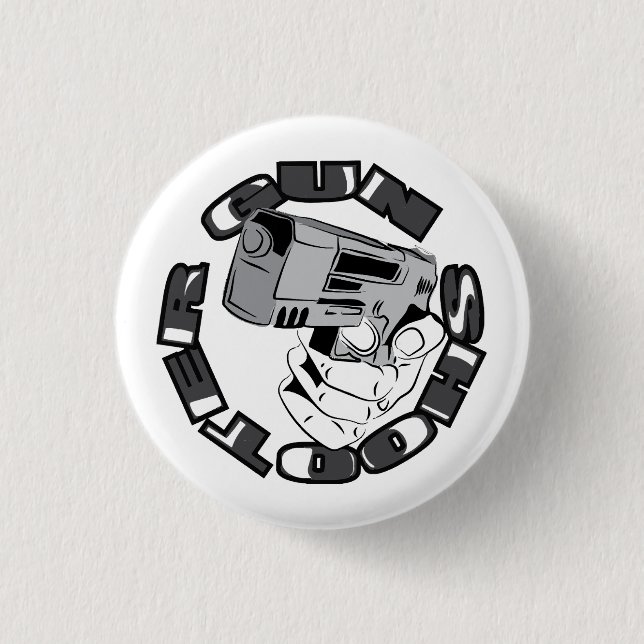 Bóton Redondo 2.54cm Ilustração do atirador de arma (Frente)