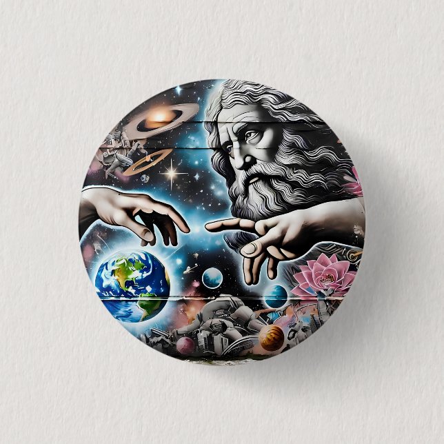 Bóton Redondo 2.54cm  image of god creating the universe (Frente)