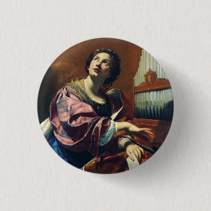 Bóton Redondo 2.54cm Impressão de Arte "Concerto Celestial" Saint Cecil