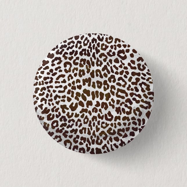 Bóton Redondo 2.54cm Impressão de Chocolate Leopardo (Frente)