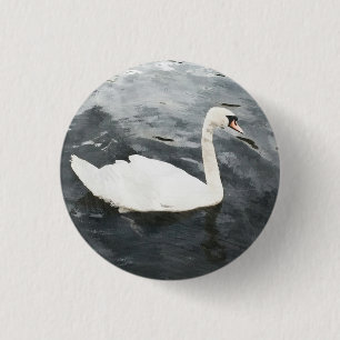 Bóton Redondo 2.54cm Impressionista Swan