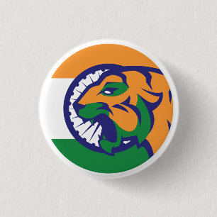 Bóton Redondo 2.54cm Índia - Bandeira Nacional do Tigre Indiano