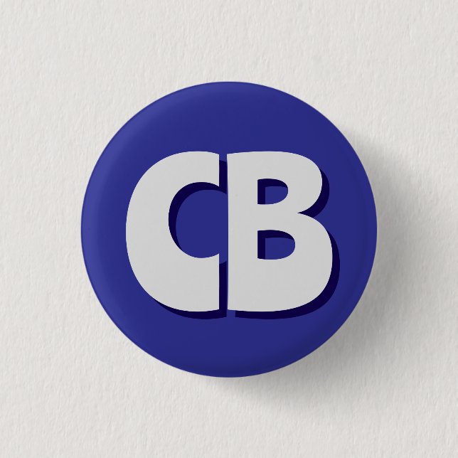 Bóton Redondo 2.54cm Iniciais Mínimas de Monograma Moderno Profissional (Frente)