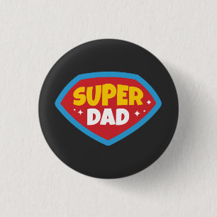 Bóton Redondo 2.54cm Insígnia de Super-Herói Retro Super Pai