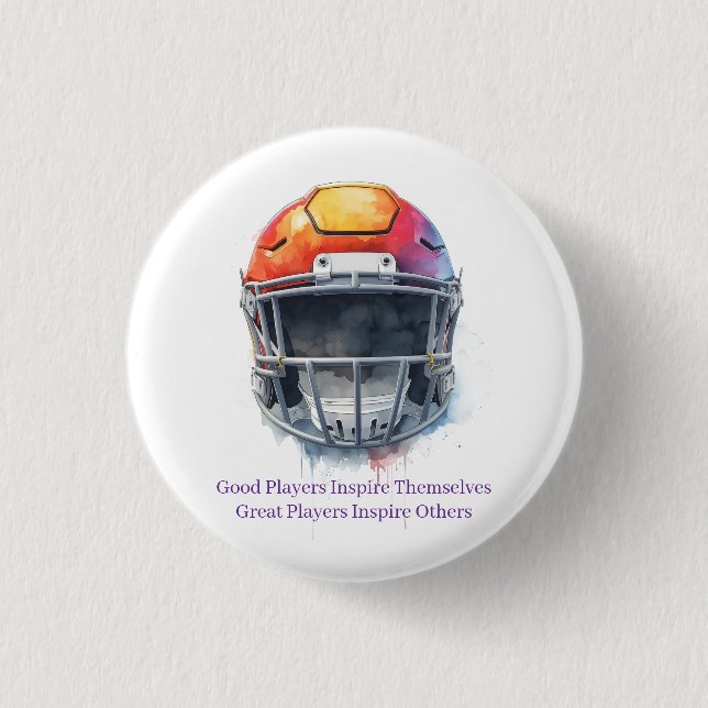 Bóton Redondo 2.54cm Inspirational Motivational Football Helmet  (Frente)