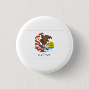 Bóton Redondo 2.54cm International da BANDEIRA de Illinois
