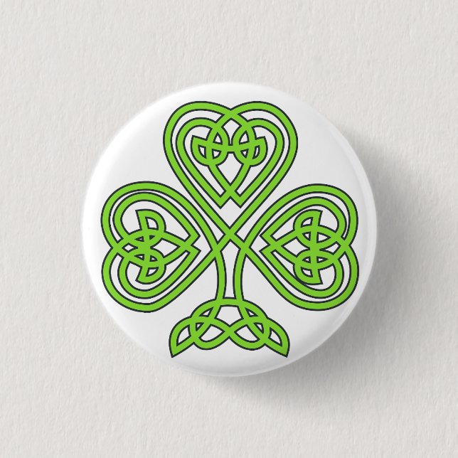 Bóton Redondo 2.54cm Irish Celtic Knot Heart (Frente)