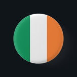 Bóton Redondo 2.54cm Irish Flag, Flag of Republic of Ireland<br><div class="desc">Irish Flag,  Flag of Republic of Ireland button/crachá by World Flags United.</div>