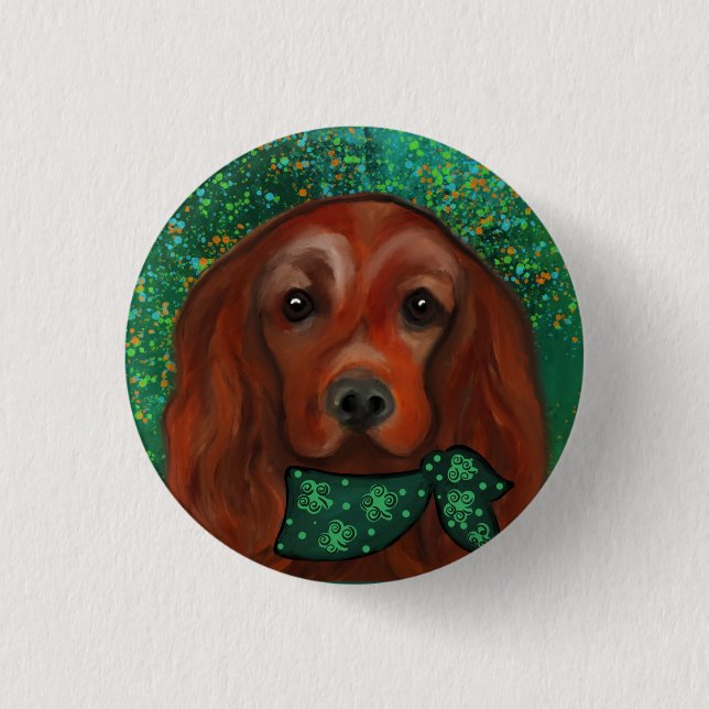 Bóton Redondo 2.54cm Irish Red Setter (Frente)