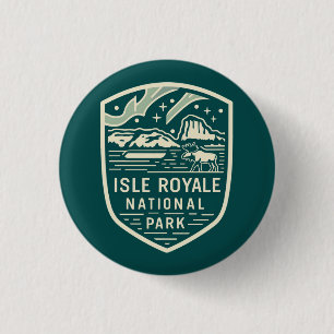 Bóton Redondo 2.54cm Isle Royale National Park Magical Night Emblem