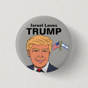 Bóton Redondo 2.54cm Israel ama o botão do trunfo