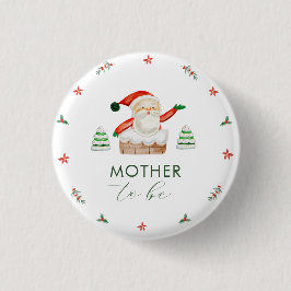 Bóton Redondo 2.54cm It's Cold Outside Santa Mother To Be Baby Shower 
