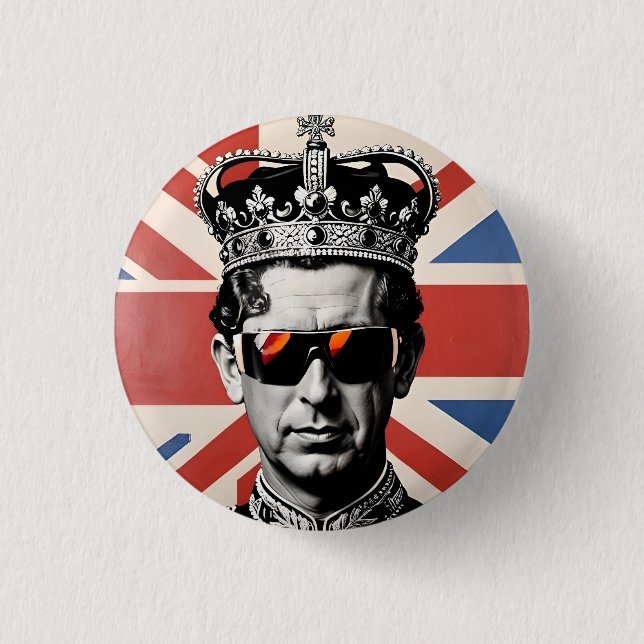 Bóton Redondo 2.54cm jack de união de botões do crachá king Charles iii (Frente)