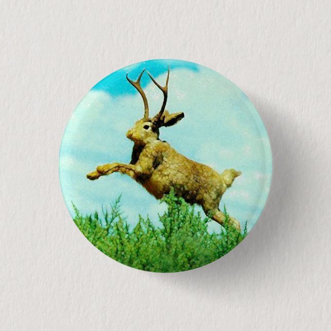 Bóton Redondo 2.54cm Jackalope Button (Frente)