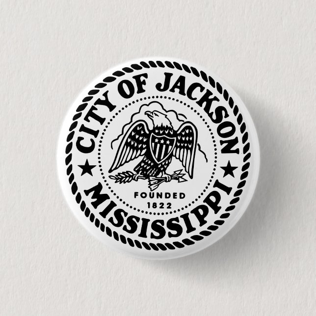 Bóton Redondo 2.54cm Jackson Mississippi (Frente)