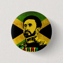 Bóton Redondo 2.54cm Jamaica Flag - hAILE sELASSIE i - Botão rasta