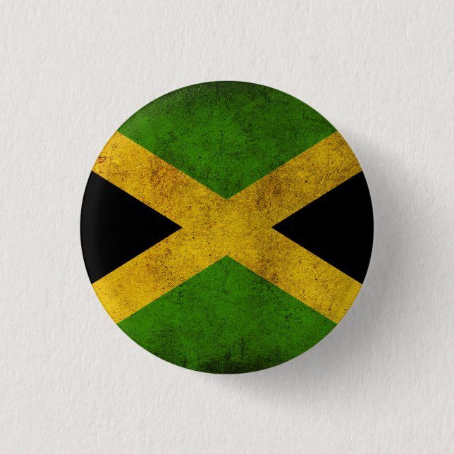 Bóton Redondo 2.54cm Jamaica Flag - Proud Jamaicans Rasta Button - (Frente)