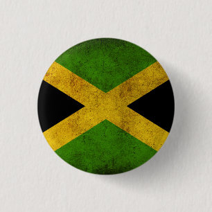 Bóton Redondo 2.54cm Jamaica Flag - Proud Jamaicans Rasta Button -
