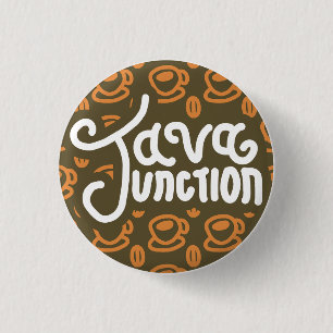 Bóton Redondo 2.54cm Java Junction Coffee e Bean Button Brown