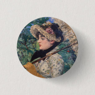 Bóton Redondo 2.54cm Jeanne (Primavera) Por Édouard Manet