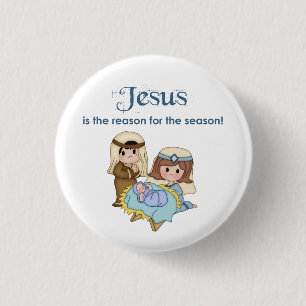 Bóton Redondo 2.54cm Jesus é a razão para o botão da natividade da