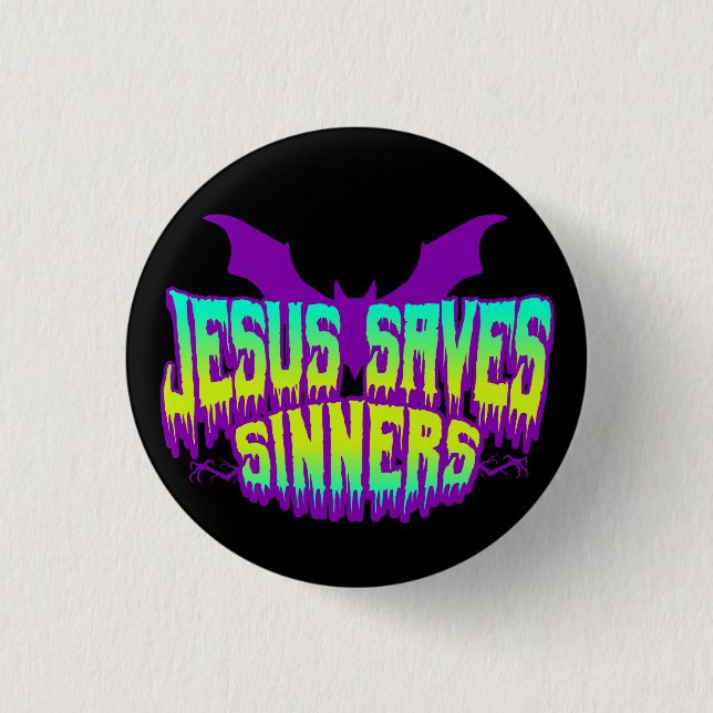Bóton Redondo 2.54cm Jesus Saves Goths Button (Frente)