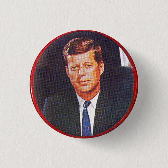 Bóton Redondo 2.54cm JFK inaugural - botão (Frente)