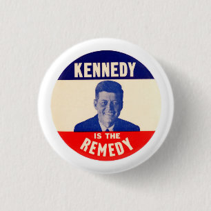 Bóton Redondo 2.54cm JFK: Kennedy é o remédio