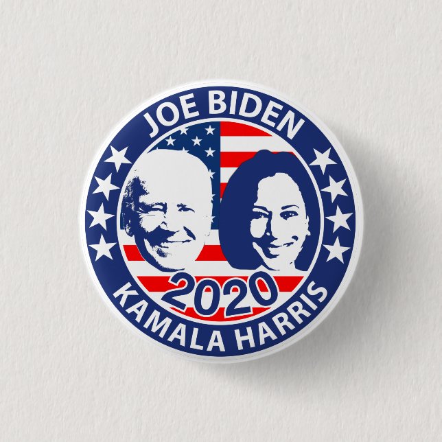 Bóton Redondo 2.54cm Joe Biden & Kamala Harris 2020 (Frente)