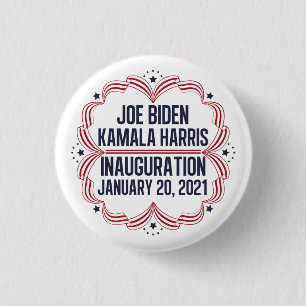 Bóton Redondo 2.54cm Joe Biden Kamala Harris Inauguração 2021