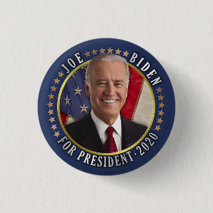 Bóton Redondo 2.54cm Joe Biden para Presidente 2020 Foto Democrata