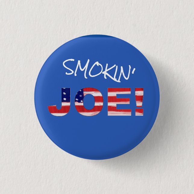 Bóton Redondo 2.54cm JOE SMOKI! A azul com sinalizador (Frente)