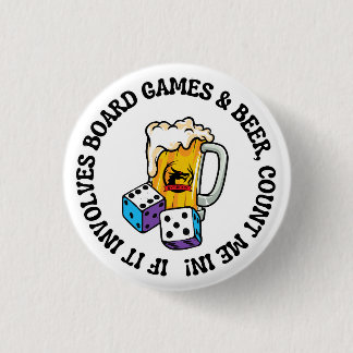 Bóton Redondo 2.54cm Jogos de Tabuleiro e Cerveja