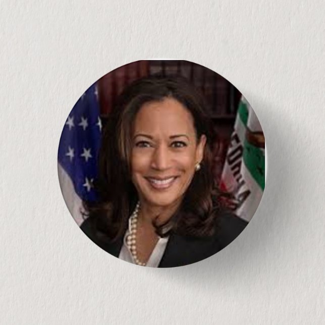 Bóton Redondo 2.54cm Kamala Harris 2024 Botão Presidencial (Frente)