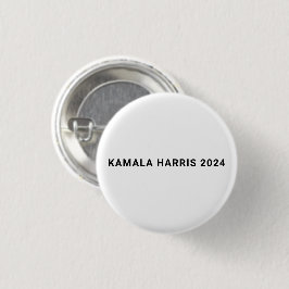 Bóton Redondo 2.54cm kamala harris 2024 simples e minimalista branco el