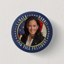 Bóton Redondo 2.54cm Kamala Harris 49th Vice President Commemorative