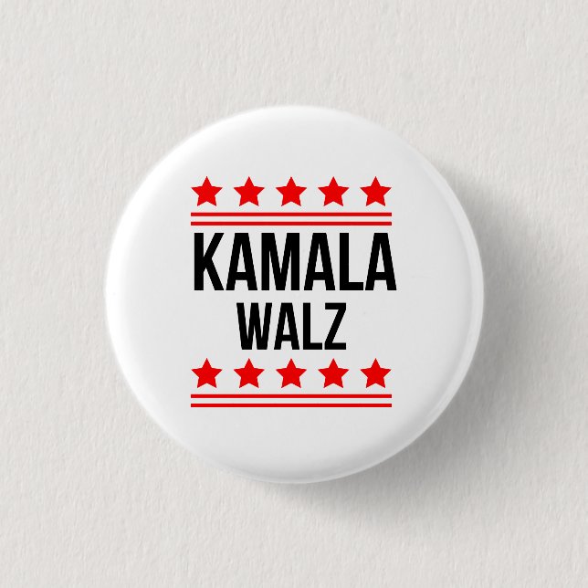 Bóton Redondo 2.54cm Kamala Harris E Tim Walz  (Frente)