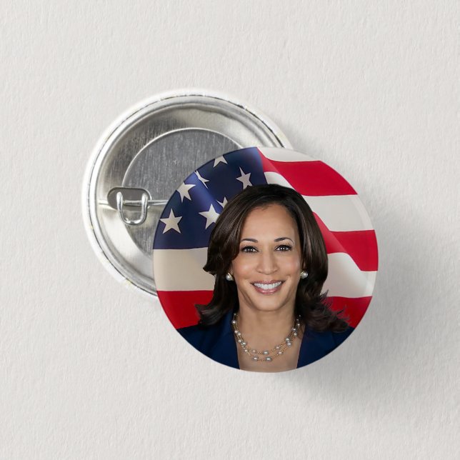 Bóton Redondo 2.54cm Kamala Harris para a América (Frente & Verso)