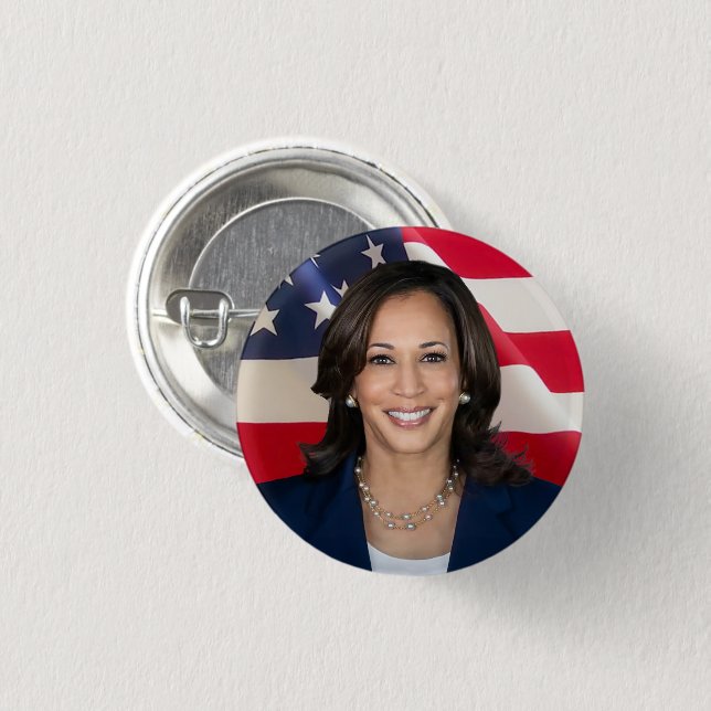 Bóton Redondo 2.54cm Kamala Harris para a América (Frente & Verso)