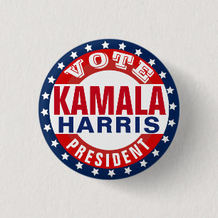 Bóton Redondo 2.54cm Kamala Harris para Presidente