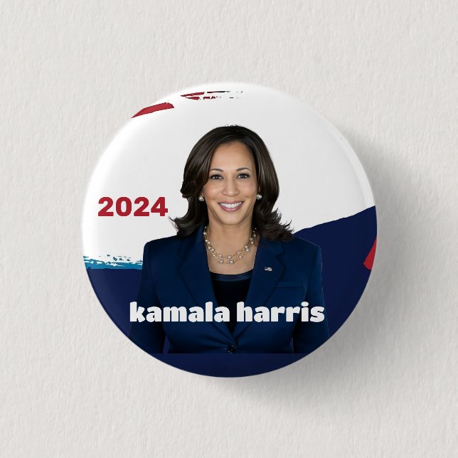 Bóton Redondo 2.54cm kamala harris para presidente 2024 (Frente)