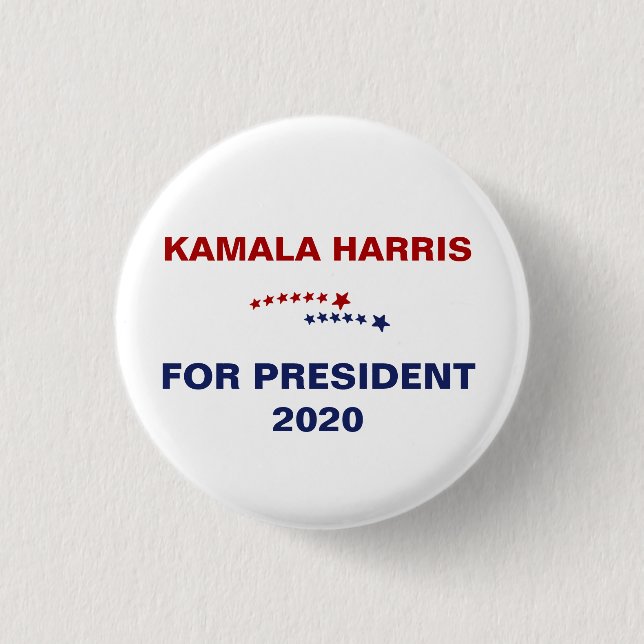 Bóton Redondo 2.54cm Kamala Harris para presidente em 2020 (Frente)
