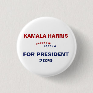 Bóton Redondo 2.54cm Kamala Harris para presidente em 2020