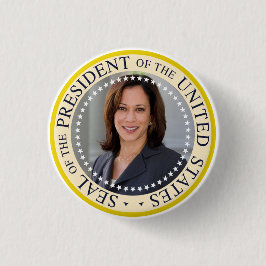 Bóton Redondo 2.54cm Kamala Harris - Pin Presidencial