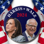 Bóton Redondo 2.54cm Kamala Harris Walz Foto - Presidente Vice Fotos<br><div class="desc">Botão de Foto Kamala Harris Walz</div>