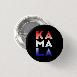 Bóton Redondo 2.54cm kamala Ka mãe la 3 sílabas vermelho azul preto