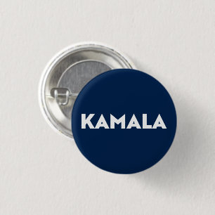 Bóton Redondo 2.54cm kamala marinho branco moderno, tipografia ousada,
