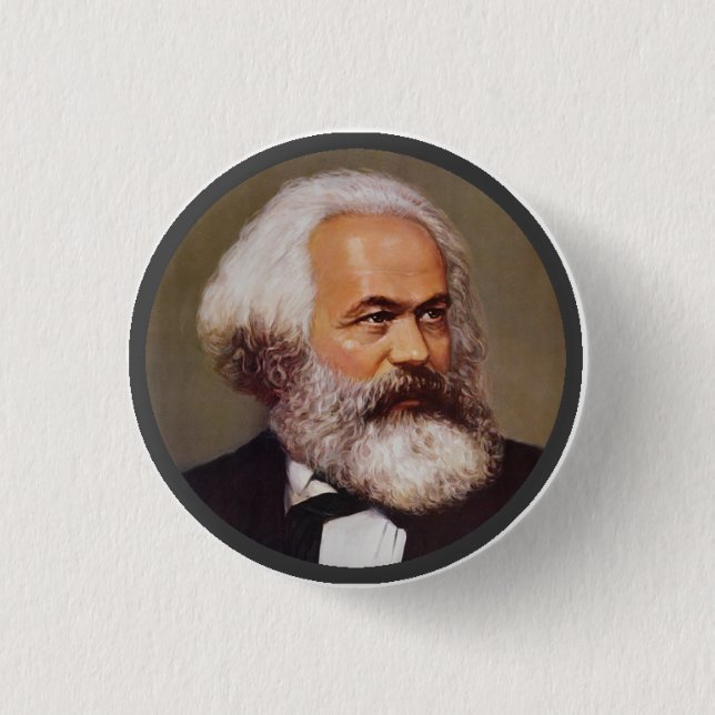Bóton Redondo 2.54cm Karl Marx - Pin da lapela (Frente)