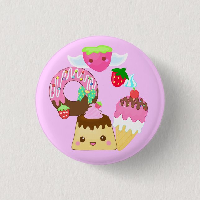 Bóton Redondo 2.54cm kawaii bonito da mistura (Frente)